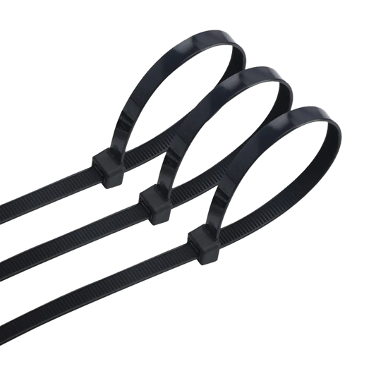 Heavy Duty 48" Cable Zip Ties 100-Pack, UV Black, 175lb Tensile Strength