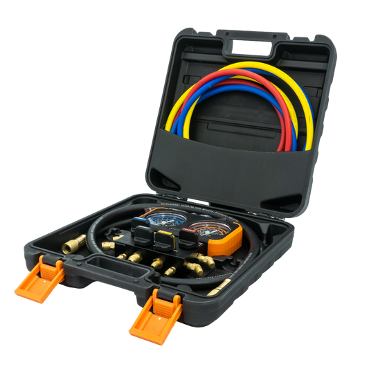 NAVAC N4A4H 4-Valve Manifold Gauge, Class 1.0 Accuracy