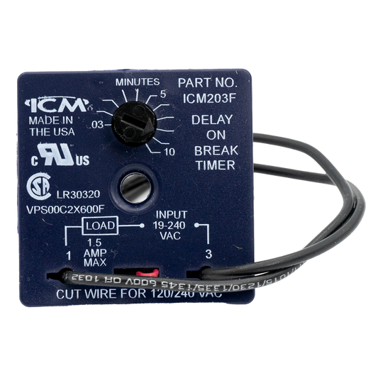 ICM Controls ICM203FB Delay-on-Break Timer, 6in Wire Leads