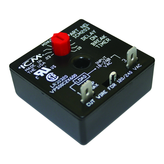 ICM Controls ICM203 Delay On Break Relays (.03-10 Minutes)