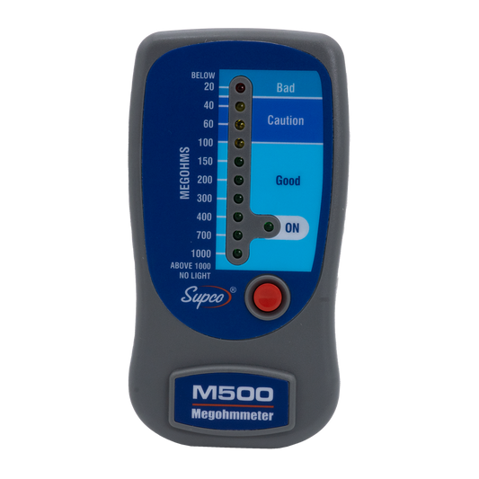 Supco M500 LED Megohmmeter for Insulation Testing, Hand Held